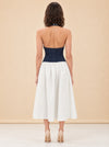 Ashwin Denim Cotton Midi Dress - Indigo Blue model_back