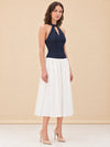 Ashwin Denim Cotton Midi Dress - Indigo Blue model_front_2