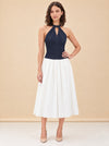 Ashwin Denim Cotton Midi Dress - Indigo Blue model_front_3