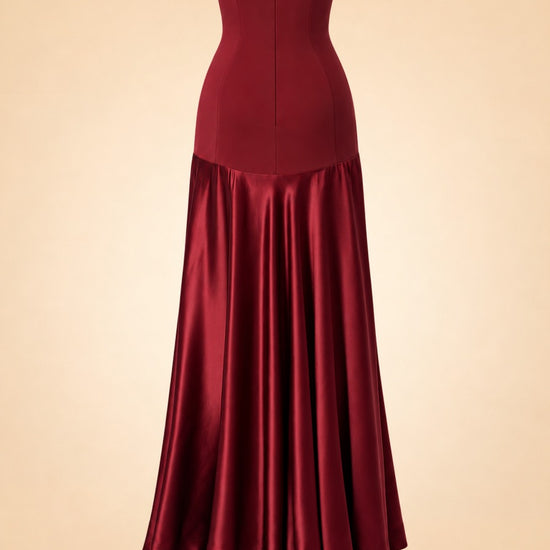 Aura Strapless Satin Gown — ghost back