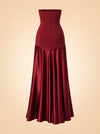 Aura Strapless Satin Gown — ghost back
