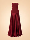 Aura Strapless Satin Gown — ghost front