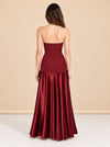 Aura Strapless Satin Gown — model back