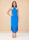 Margarita Fringe Halter Midi Dress — model front 2