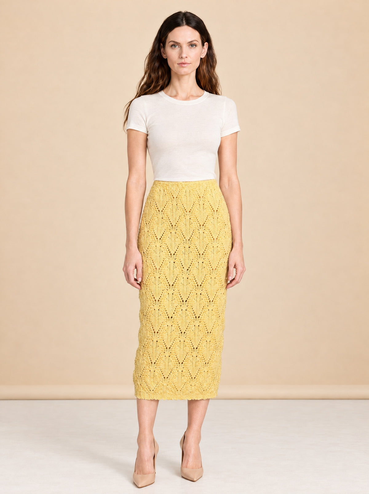 Beck Knit Skirt model_front