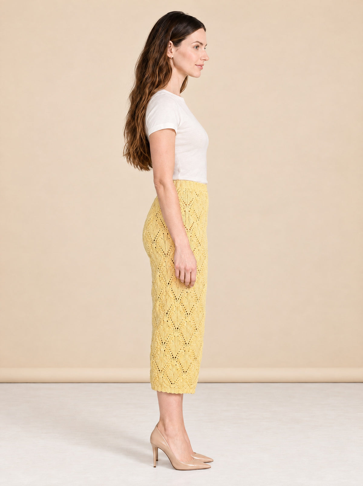 Beck Knit Skirt model_side