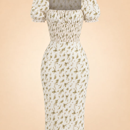 Bellucci Garden Print Shirred Sundress ghost_front