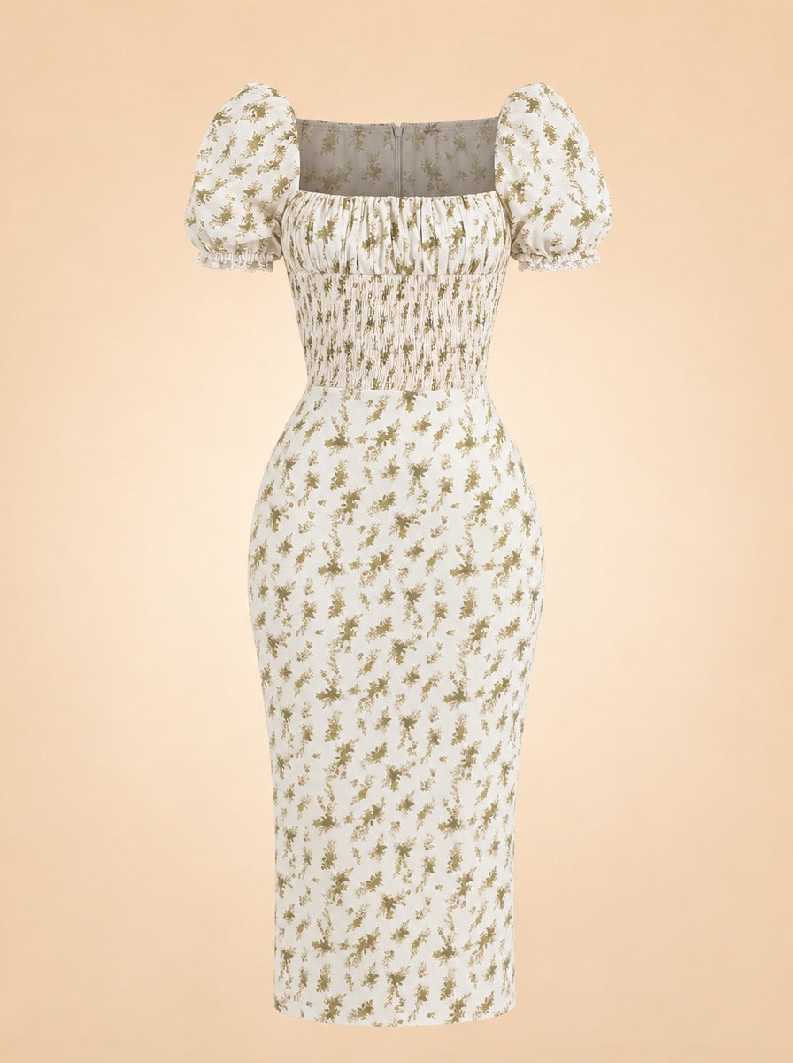 Bellucci Garden Print Shirred Sundress ghost_front