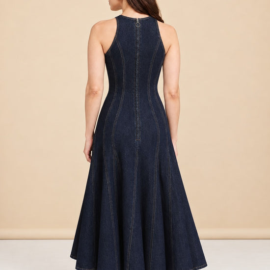 ANNA QUAN Bianca Dress Indigo Denim 8 AU model_back
