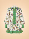 Birdie Belted Linen Mini Shirt Dress — ghost front