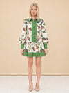 Birdie Belted Linen Mini Shirt Dress — model front