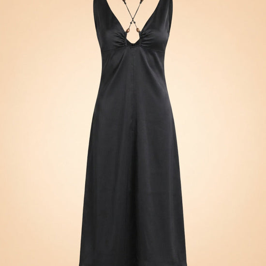 Black Halter Dress — Ganni