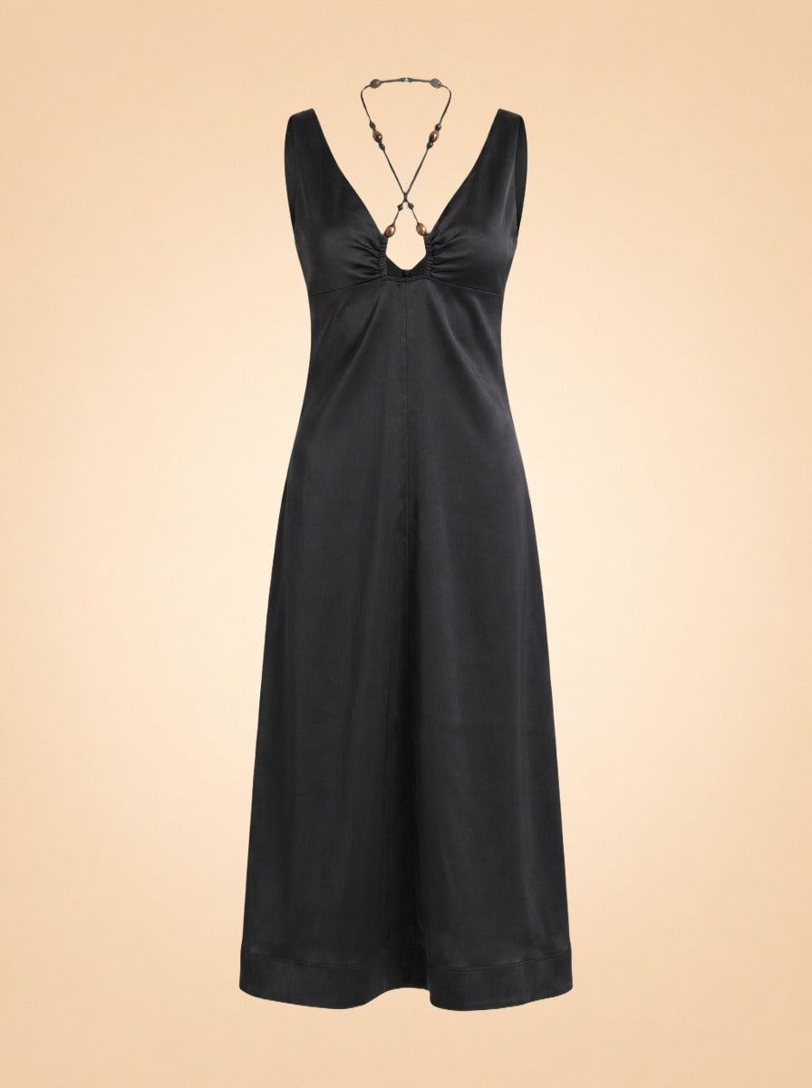 Black Halter Dress — Ganni