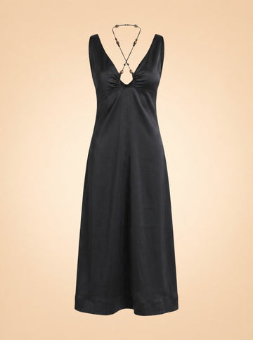 Black Halter Dress — Ganni