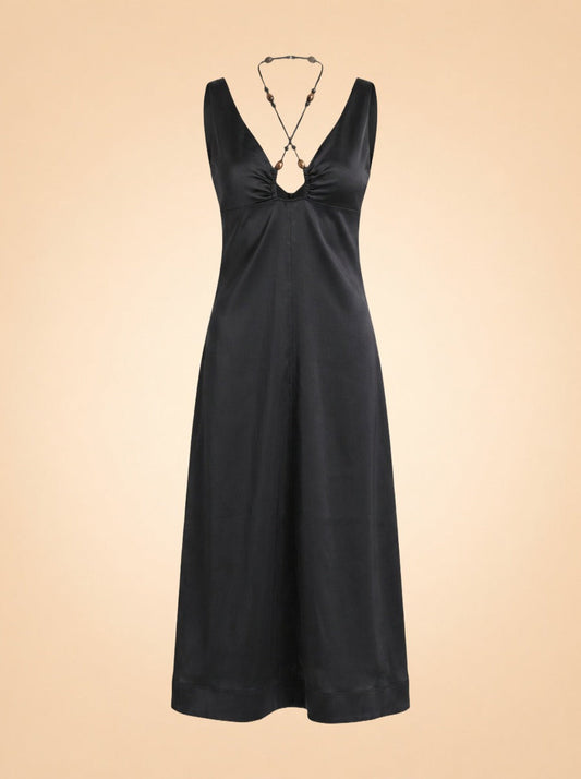 Black Halter Dress — Ganni
