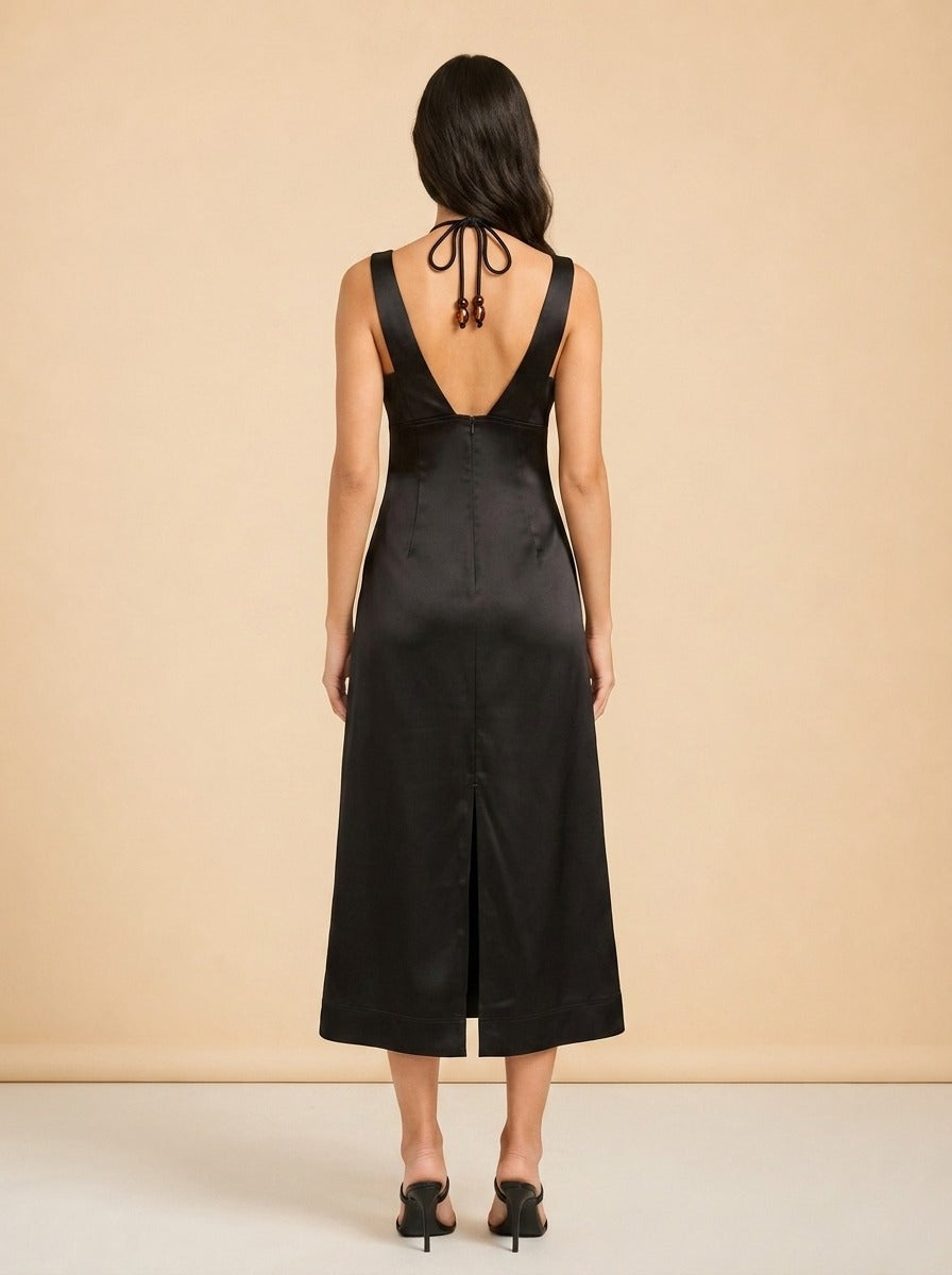 Black Halter Dress — Ganni