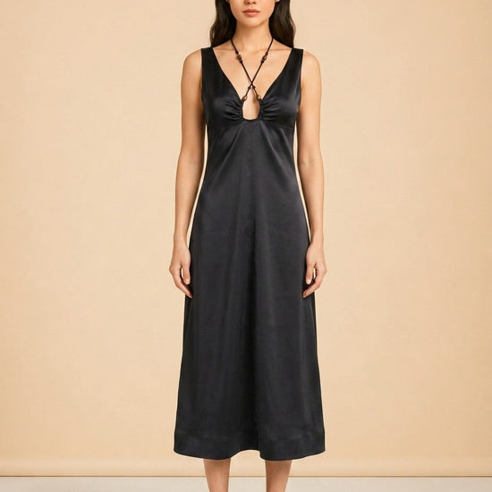 Black Halter Dress — Ganni
