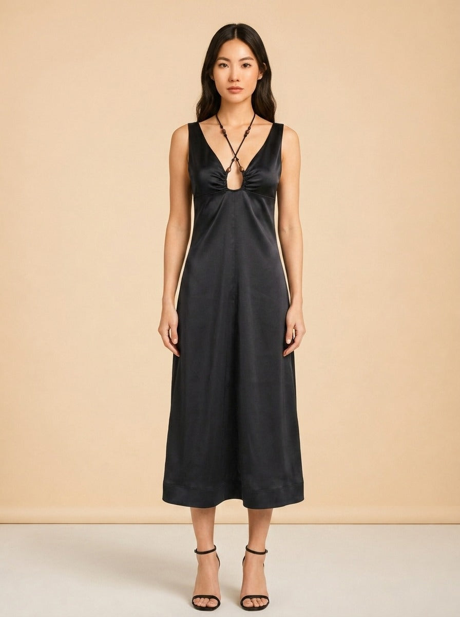 Black Halter Dress — Ganni