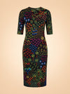 Farm Rio Black Multicolor Floral Print Dress — front