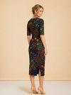 Farm Rio Black Multicolor Floral Print Dress — detail