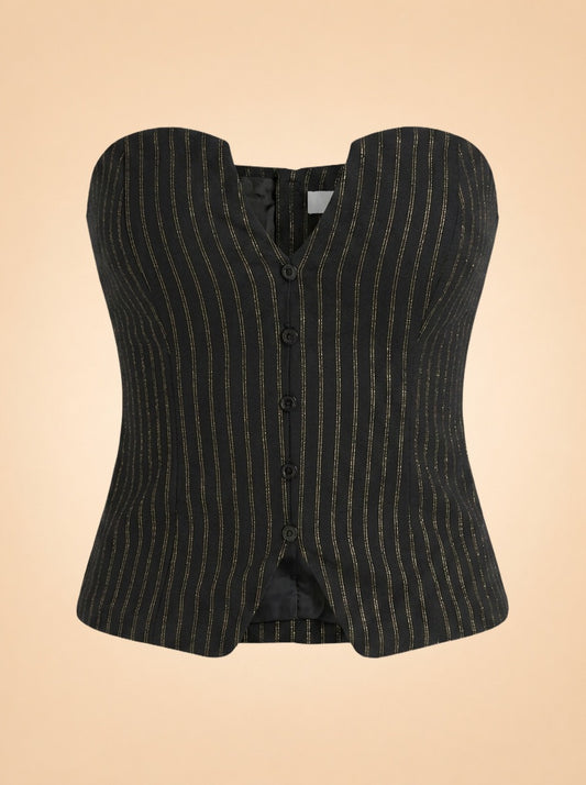 Gold & Black Blazer Set