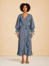 Blue and pink dress model_front