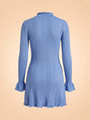 Blue Pearl Trim Knit Mini Dress ghost_back