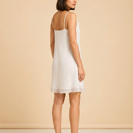 Bridal dress floral (white) model_over_shoulder