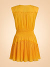 Marigold Pleated Belted Mini Dress