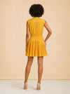 Marigold Pleated Belted Mini Dress