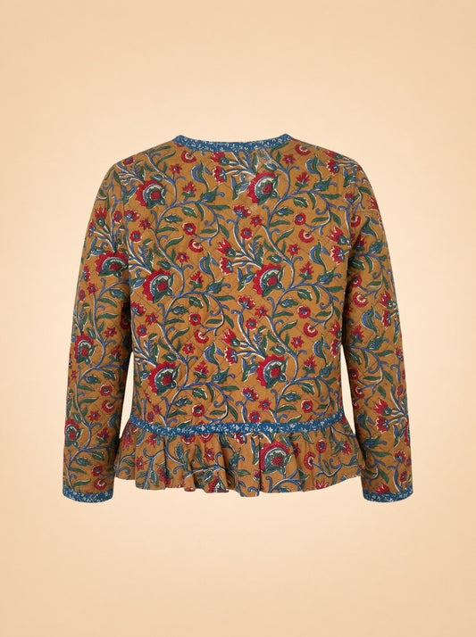 Brown & blue quilted jacket ghost_back