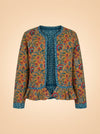 Brown & blue quilted jacket ghost_front