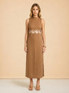 Brown Sleeveless Sheath Dress by Antonio Melani X MG Style — front