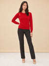 Brushed Cashmere Sweater With Shoulder Bows model_front_2