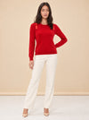Brushed Cashmere Sweater With Shoulder Bows model_front_3