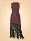 Casablanca Crepe Fringe Dress ghost_front