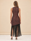 Casablanca Crepe Fringe Dress model_back
