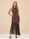 Casablanca Crepe Fringe Dress model_front_3