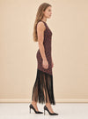 Casablanca Crepe Fringe Dress model_side