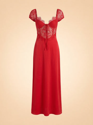 Casey Lace-Inset Midi Dress ghost_front
