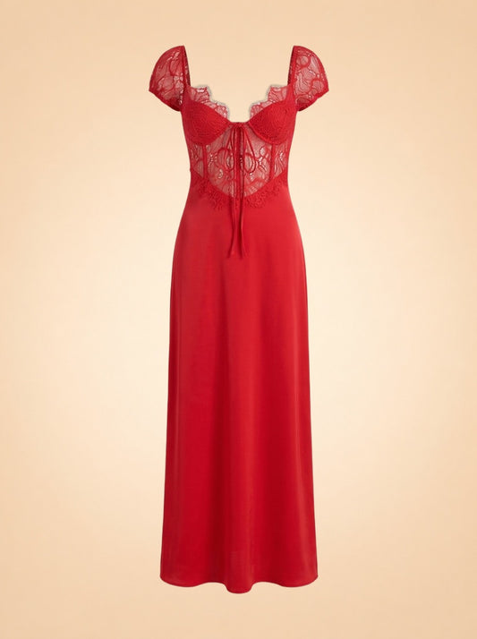 Casey Lace-Inset Midi Dress ghost_front