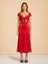 Casey Lace-Inset Midi Dress model_front