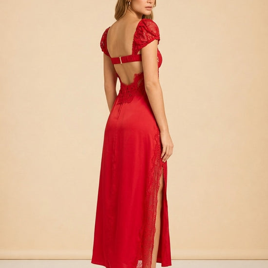 Casey Lace-Inset Midi Dress model_over_shoulder