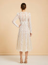Bronx & Banco Casey Lace Long-Sleeve Mini Dress (white) — on model, back