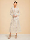 Bronx & Banco Casey Lace Long-Sleeve Mini Dress (white) — on model, front