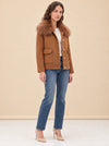 Cashmere Bomber Jacket With Detachable Fur Collar model_front_2