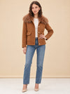 Cashmere Bomber Jacket With Detachable Fur Collar model_front_3