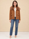 Cashmere Bomber Jacket With Detachable Fur Collar model_front