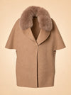 Cashmere Wool Jacket with Fox Fur ghost_front