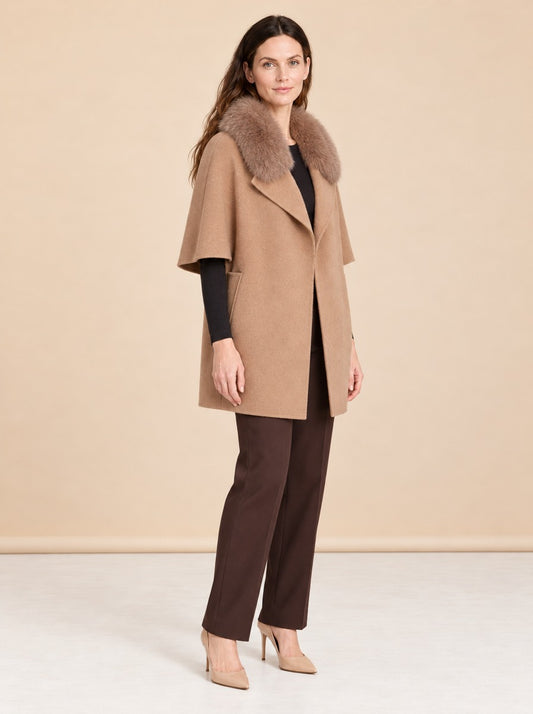 Cashmere Wool Jacket with Fox Fur model_front_2